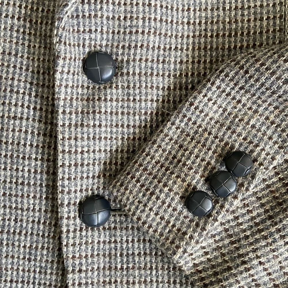 Vintage Jaguar Gray Brown Tweed Sport Coat Elbow Patches 42R - Picture 4 of 8